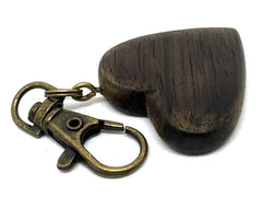 LV-5625  Asian Ebony Wooden Heart Shaped Charm, Keychain, Unique Hand Made