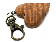 LV-5631 Curly Koa Wooden Heart Shaped Charm, Keychain, Unique Hand Made (Copy)