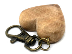 LV-5638 Japanese Sugi Wooden Heart Shaped Charm, Keychain, Wedding Favor-HAND CARVED