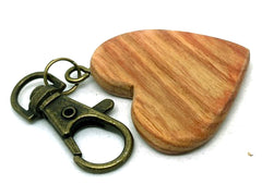 LV-5639 Tulipwood Wooden Heart Charm, Keychain, Wedding, Valentine Gift-HAND CARVED