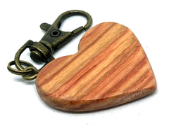 LV-5639 Tulipwood Wooden Heart Charm, Keychain, Wedding, Valentine Gift-HAND CARVED