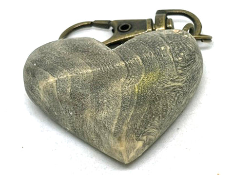 LV-5642 California Buckeye Burl Wooden Heart Shaped Charm, Keychain, Unique Hand Made