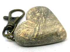 LV-5642 California Buckeye Burl Wooden Heart Shaped Charm, Keychain, Unique Hand Made
