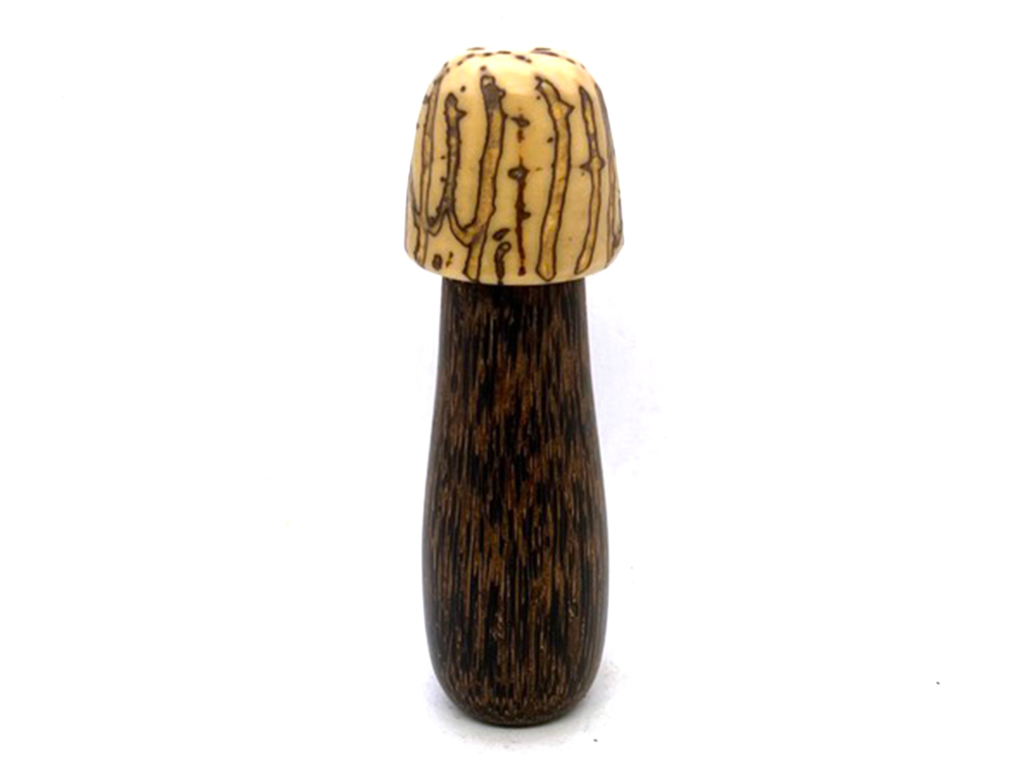 LV-5649  Raffia Palm Nut with Black Palm Mushroom Pill Holder, Needlecase-THREADED