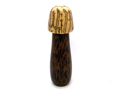 LV-5649  Raffia Palm Nut with Black Palm Mushroom Pill Holder, Needlecase-THREADED