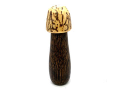 LV-5649  Raffia Palm Nut with Black Palm Mushroom Pill Holder, Needlecase-THREADED