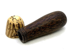 LV-5649  Raffia Palm Nut with Black Palm Mushroom Pill Holder, Needlecase-THREADED