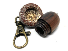 LV-5654 Desert Ironwood & Betelnut Acorn Pendant Box, Charm, Pill Holder-SCREW CAP