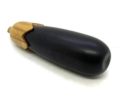 LV-5661  African Blackwood & Verawood Eggplant Threaded Box, Needle Case, Jewelry Box-SCREW CAP