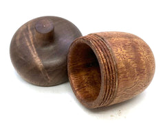 LV-5662  Namamau & Walnut Acorn Ring Box, Pill Box-SCREW CAP