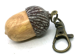 LV-5667 Osage Orange Burl & Betel Nut Acorn Pendant Box, Keychain, Pill Fob-SCREW CAP