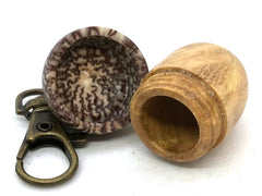 LV-5667 Osage Orange Burl & Betel Nut Acorn Pendant Box, Keychain, Pill Fob-SCREW CAP