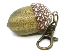 LV-5668 Verawood & Betelnut Acorn Pendant Box,Bag Charm, Keychain-SCREW CAP
