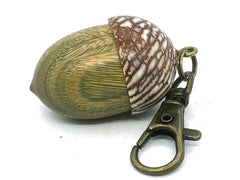 LV-5668 Verawood & Betelnut Acorn Pendant Box,Bag Charm, Keychain-SCREW CAP