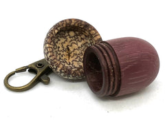 LV-5669  Acorn Pendant Box, Secret Compartment from Purpleheart & Betel Nut-SCREW CAP