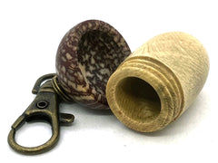 LV-5670 Holly & Betelnut Acorn Pendant Box, Charm, Pill Holder-SCREW CAP