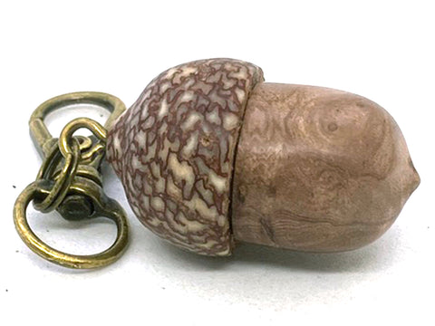 LV-5671 Acorn Pendant Box, Pill Fob from Balau Burl & Betel Nut-SCREW CAP