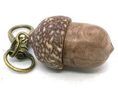 LV-5671 Acorn Pendant Box, Pill Fob from Balau Burl & Betel Nut-SCREW CAP