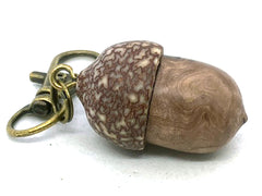 LV-5671 Acorn Pendant Box, Pill Fob from Balau Burl & Betel Nut-SCREW CAP