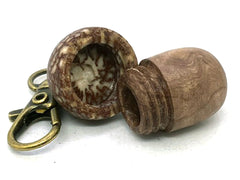 LV-5671 Acorn Pendant Box, Pill Fob from Balau Burl & Betel Nut-SCREW CAP