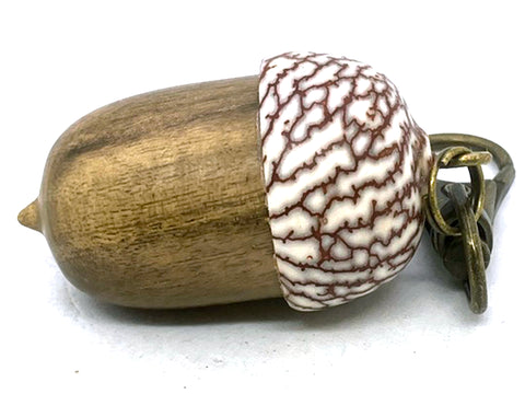 LV-5672 Black Persimmon & Betelnut Acorn Pendant Box, Charm, Pill Holder-SCREW CAP