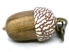 LV-5672 Black Persimmon & Betelnut Acorn Pendant Box, Charm, Pill Holder-SCREW CAP