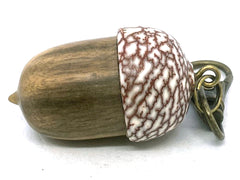 LV-5672 Black Persimmon & Betelnut Acorn Pendant Box, Charm, Pill Holder-SCREW CAP
