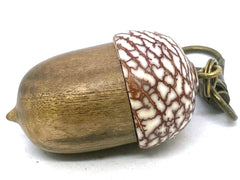 LV-5672 Black Persimmon & Betelnut Acorn Pendant Box, Charm, Pill Holder-SCREW CAP
