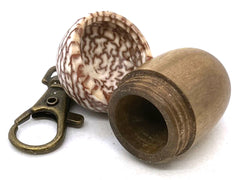 LV-5672 Black Persimmon & Betelnut Acorn Pendant Box, Charm, Pill Holder-SCREW CAP