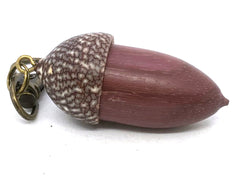 LV-5673  Purpleheart with Betelnut Acorn Pendant Box-Screw Cap