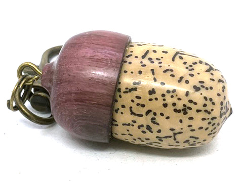 LV-5674 Yollilo Palm Nut & Purpleheart Acorn Pendant Box, Charm, Pill Holder-SCREW CAP