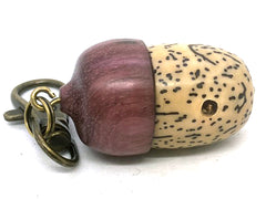 LV-5674 Yollilo Palm Nut & Purpleheart Acorn Pendant Box, Charm, Pill Holder-SCREW CAP