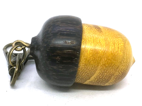 LV-5676 Osage Orange with Black Palm Acorn Pill Fob, Pendant Box-SCREW CAP