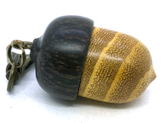 LV-5676 Osage Orange with Black Palm Acorn Pill Fob, Pendant Box-SCREW CAP