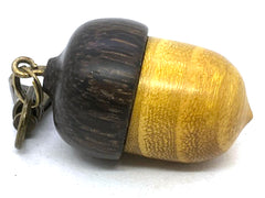 LV-5676 Osage Orange with Black Palm Acorn Pill Fob, Pendant Box-SCREW CAP