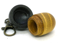 LV-5676 Osage Orange with Black Palm Acorn Pill Fob, Pendant Box-SCREW CAP