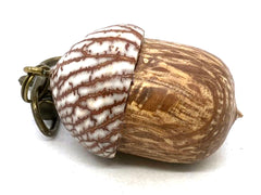 LV-5678  Sheoak Burl & Betelnut Acorn Pendant Box, Charm, Pill Holder-SCREW CAP