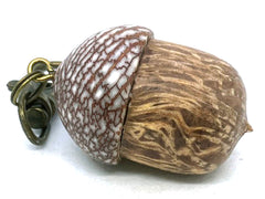 LV-5678  Sheoak Burl & Betelnut Acorn Pendant Box, Charm, Pill Holder-SCREW CAP