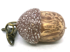 LV-5678  Sheoak Burl & Betelnut Acorn Pendant Box, Charm, Pill Holder-SCREW CAP