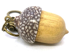 LV-5684 Acorn Pendant Box, Charm, Pill Holder from Real Yellow Wood & Betelnut-SCREW CAP