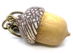 LV-5684 Acorn Pendant Box, Charm, Pill Holder from Real Yellow Wood & Betelnut-SCREW CAP
