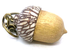LV-5684 Acorn Pendant Box, Charm, Pill Holder from Real Yellow Wood & Betelnut-SCREW CAP