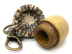 LV-5684 Acorn Pendant Box, Charm, Pill Holder from Real Yellow Wood & Betelnut-SCREW CAP