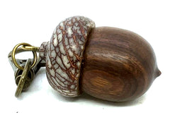 LV-5685 Desert Ironwood & Betelnut Acorn Pendant Box, Charm, Pill Holder-SCREW CAP