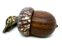LV-5685 Desert Ironwood & Betelnut Acorn Pendant Box, Charm, Pill Holder-SCREW CAP