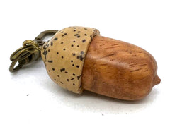 LV-5688  Curly Koa & Palm Nut Acorn Pendant Box, Charm, Keychain-SCREW CAP