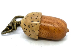 LV-5688  Curly Koa & Palm Nut Acorn Pendant Box, Charm, Keychain-SCREW CAP