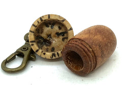 LV-5688  Curly Koa & Palm Nut Acorn Pendant Box, Charm, Keychain-SCREW CAP