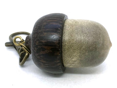 LV-5691  Buckeye & Black Palm  Acorn Box, Pill Holder, Compartment Pendant-SCREW CAP