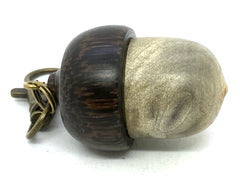 LV-5691  Buckeye & Black Palm  Acorn Box, Pill Holder, Compartment Pendant-SCREW CAP